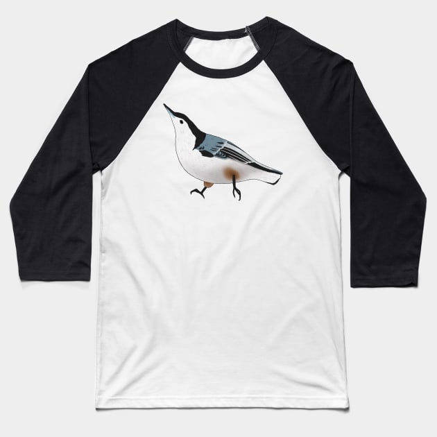 White-Breasted Nuthatch Baseball T-Shirt by MaggieCait
